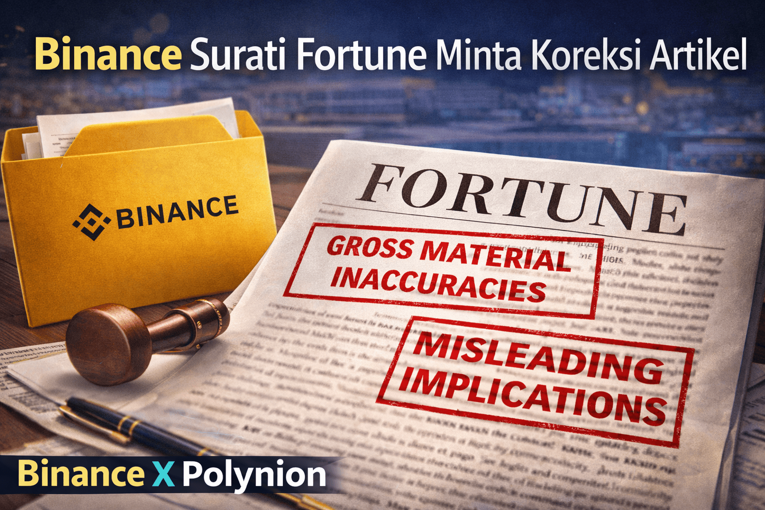 Binance Surati Fortune Minta Koreksi Artikel